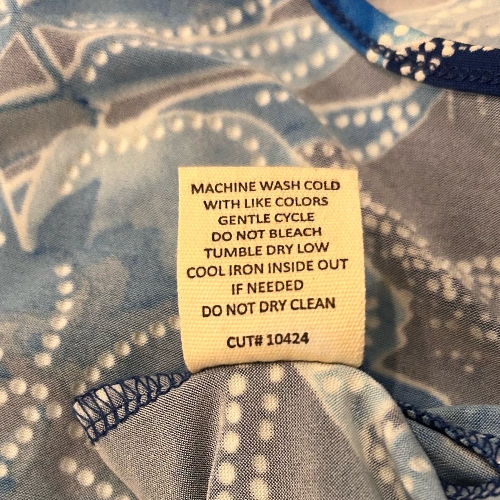 Floral Blue Maxi Dress sleeveless size L - Picture 5 of 7